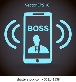 On the phone rings bossvector icon