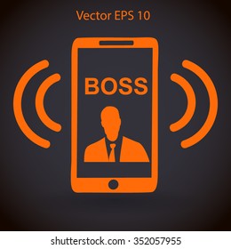 On the phone rings bossvector icon