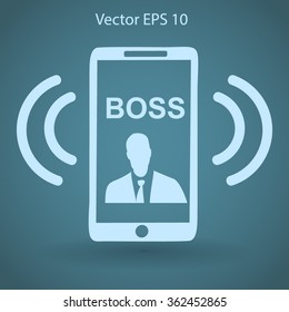 On the phone rings bossvector icon