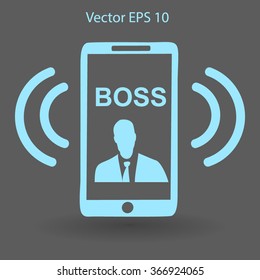 On the phone rings bossvector icon