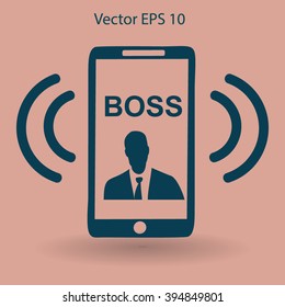 On the phone rings bossvector icon
