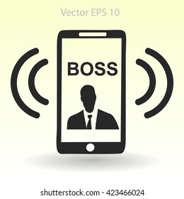 On the phone rings bossvector icon