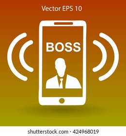 On the phone rings bossvector icon