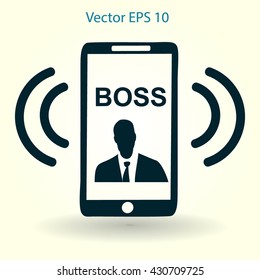 On the phone rings bossvector icon