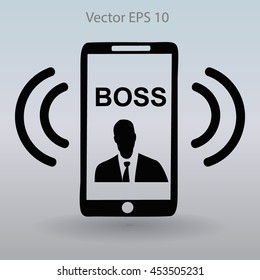 On the phone rings bossvector icon
