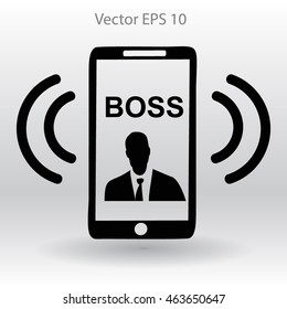 On the phone rings bossvector icon