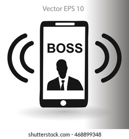On the phone rings bossvector icon