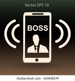 On the phone rings bossvector icon