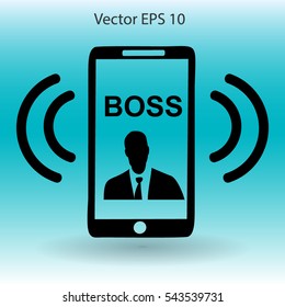 On the phone rings bossvector icon