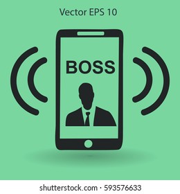 On the phone rings bossvector icon