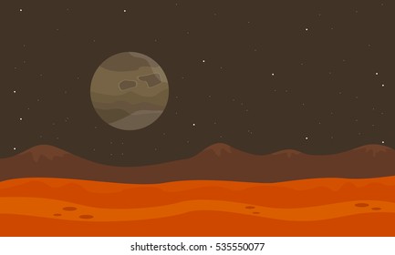 On planet desert landscape vector