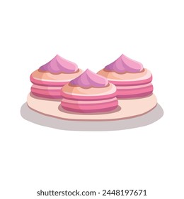 с on a plate on a white background. Happy birthday illustration in cartoon style
