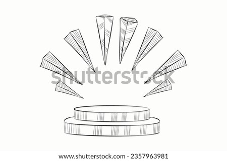 on the podium hand drawn doodle disple