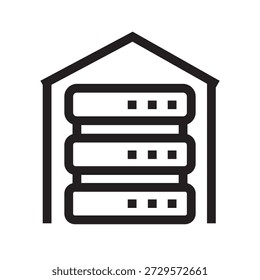 on premises infrastructure black line icon. Vector isolated element. Minimal clean icons for apps and websites.