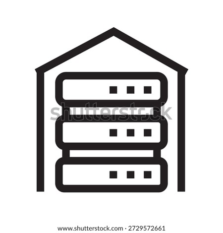 on premises infrastructure black line icon. Vector isolated element. Minimal clean icons for apps and websites.