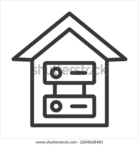 On Premises Server Outline Icon Vector Illustration