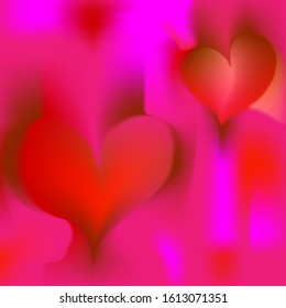 On a red background with 2 heart-shaped images is a vector