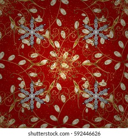 On red background with golden elements. Classic vector golden. Classic vintage background. Traditional orient ornament.