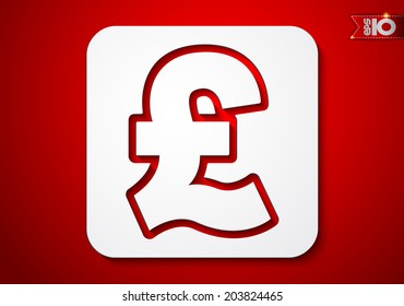 On a red background Icon pound sterling