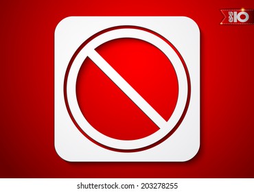 On a red background prohibiting sign