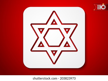 On a red background star of David