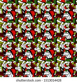 On red, black and white colors. Vector abstract pattern page for antistress. Vector illustration. Can be used for cards, invitations, save the date cards and many more.