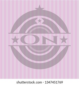 On retro pink emblem