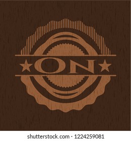 On retro style wood emblem