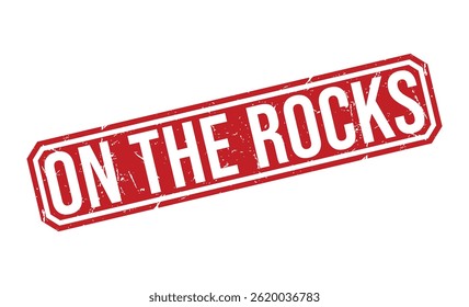 ON THE ROCKS rubber stamp vector illustration on white background