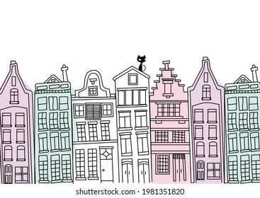 Сat on the rooftops of Amsterdam