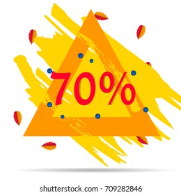 on sale 70% bright vector illustration on white background , leaves, berries, and paint strokes