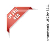 On Sale Now Advertisement Corner Banner Vector Template