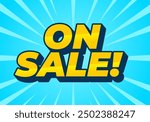 On sale. Text effect design in 3D style with eye catching colors