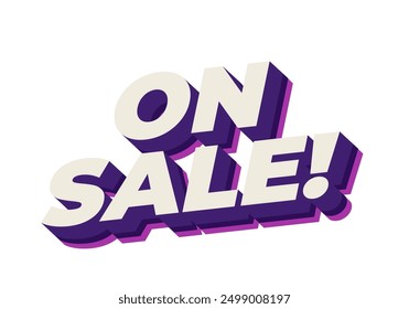 On sale. Text effect design in 3D style with eye catching colors