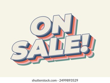 On sale. Text effect design in 3D style with eye catching colors