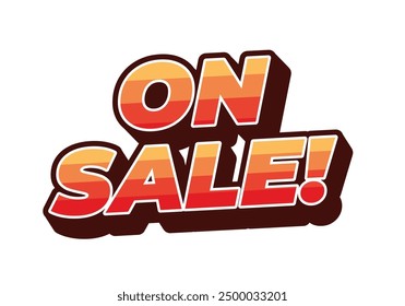 On sale. Text effect design in 3D style with eye catching colors