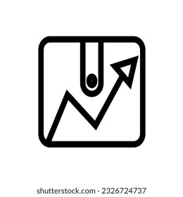 En la pantalla del comprimido hay un gráfico. Aislado sobre fondo blanco