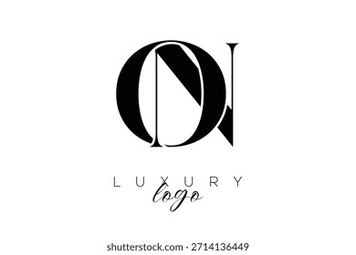 Logotipo de la tipografía del monograma de la letra de ON Serif para la identidad elegante de la marca de Premium