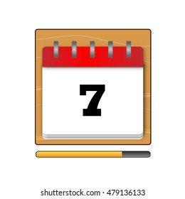 On the seventh day in the calendar vector