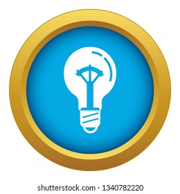 On switch bulb light icon blue vector isolated on white background for any design
