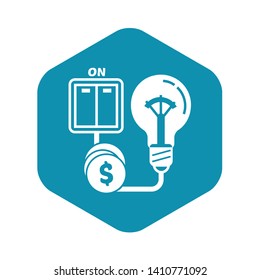 On switch bulb light icon. Simple illustration of on switch bulb light vector icon for web design isolated on white background
