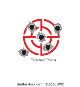 on target marketing process symbol vector