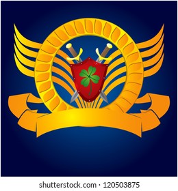 On this illustration the emblem of shield is represented