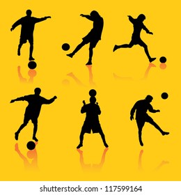 On this illustration silhouettes of the football player in different foreshortenings are represented.