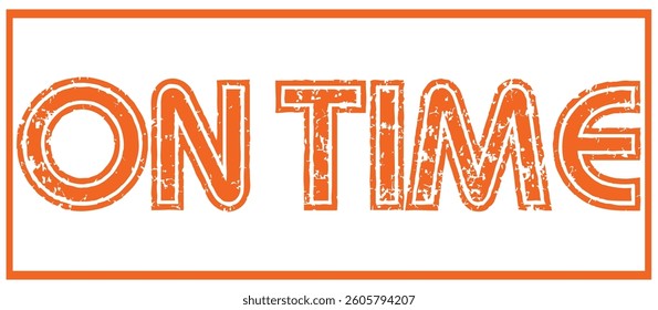   On time colour stamp text on white background vector icon