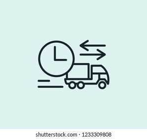 On time delivery icon line isolated on clean background. On time delivery icon concept drawing icon line in modern style. Vector illustration for your web mobile logo app UI design.