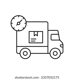 On time delivery Outline Vector Icon that can easily edit or modify

