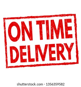 On time delivery sign or stamp on white background, vector illustration