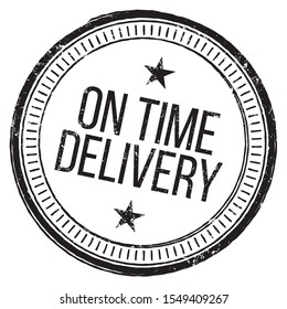 On Time Delivery. Vector Grungy Stamp.