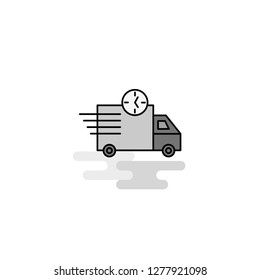 On time delivery Web Icon. Flat Line Filled Gray Icon Vector